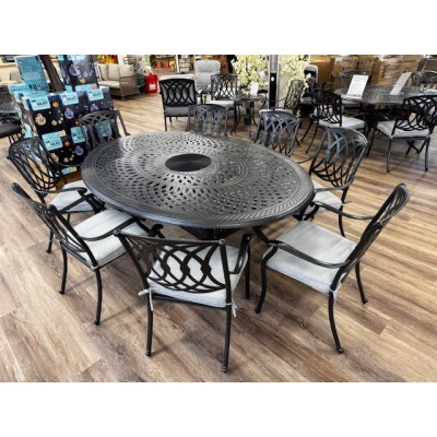 Bicker 8 Seat Elliptical Table Set 